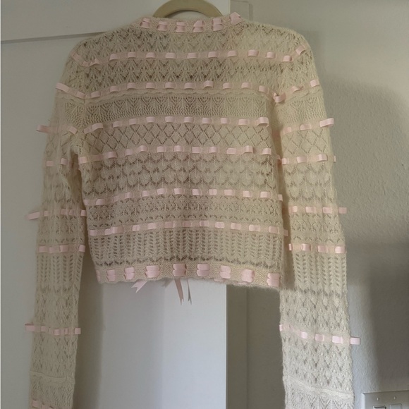 LoveShackFancy Pink Lace Sweater - Picture 6 of 7